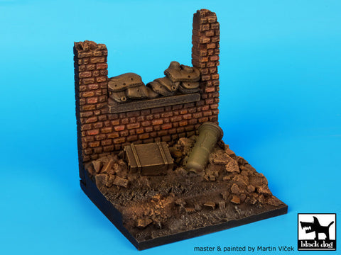 ブラックドッグ D35014 1/35 サンドバッグを積んだ壁 ベース