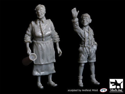 ブラックドッグ T48059 1/48 おばあちゃんと孫（男の子）(WWII)