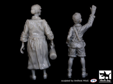 ブラックドッグ T48059 1/48 おばあちゃんと孫（男の子）(WWII)