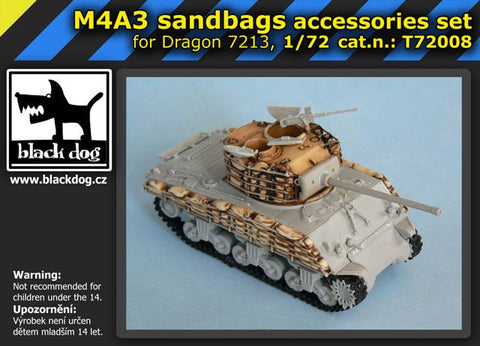 ブラックドッグ T72008 1/72 M4A3 サンドバッグ （ ドラゴン 7213用，6 レジンパーツ）