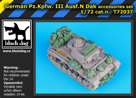 ブラックドッグ T72037 1/72 ドイツ軍 III号戦車N型 ドイツ・アフリカ軍団 アクセサリーセット （ ドラゴン用）
