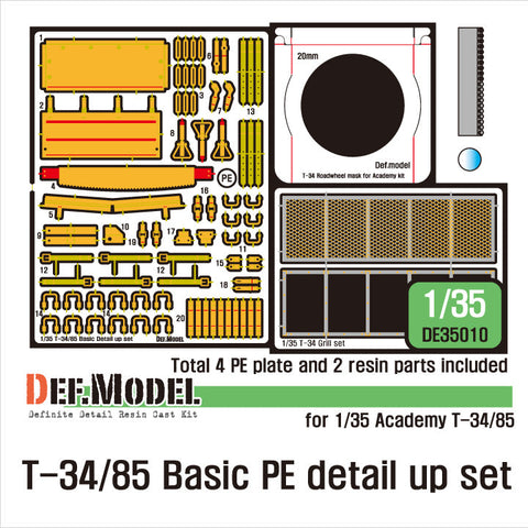 DEFモデル DE35010 1/35 T-34/85 ベーシックエッチングパーツセット (タミヤ/アカデミー/ズベズダ用)