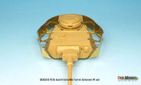 DEFモデル DE35018 1/35 IV号戦車H型初期-中期 砲塔シュルツェンエッチングパーツセット (アカデミー/ 他キット用)