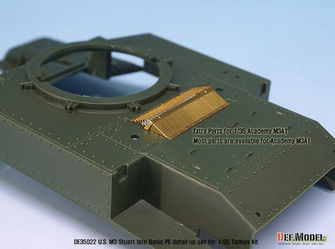 DEFモデル DE35022 1/35 アメリカ M3 スチュアート 後期型 ベーシックエッチングパーツセット (タミヤ/ アカデミー用)