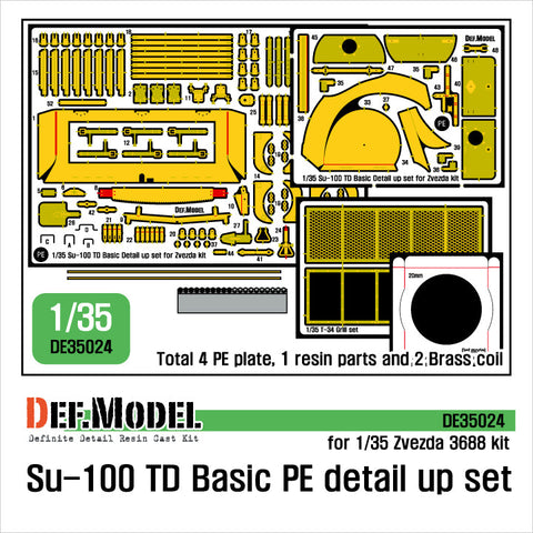 DEFモデル DE35024 1/35 SU-100 ベーシックエッチングパーツセット (ズベズダ新キット用)