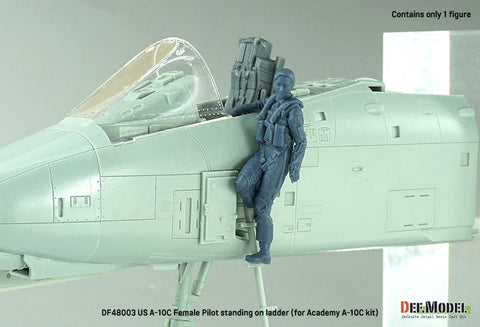 DEFモデル DF48003 1/48 アメリカ A-10C 乗降ラダーに立つ女性パイロット(アカデミー用)