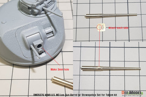 DEFモデル DM35079 1/35 アメリカ M3 リー 金属砲身セット・工具箱(タコム用)