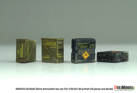 DEFモデル DM35152 1/35 アメリカ M242 ブッシュマスター 弾薬箱セット (10個,デカール付き)