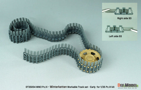 DEFモデル DT35004 1/35 WWII ドイツ III号戦車用 40cm可動履帯セット 冬季用ヴィンターケッテ (各社対応)
