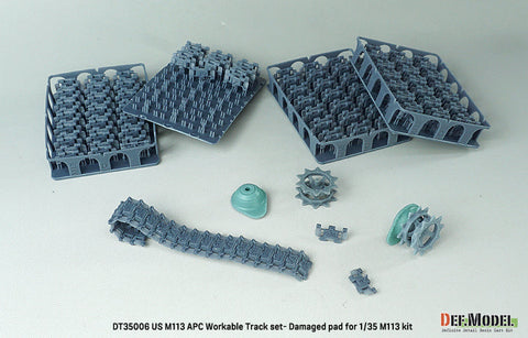 DEFモデル DT35006 1/35 アメリカ M113 APC 可動履帯セット- ダメージ表現入りパッド (各社対応)