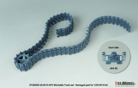 DEFモデル DT35006 1/35 アメリカ M113 APC 可動履帯セット- ダメージ表現入りパッド (各社対応)