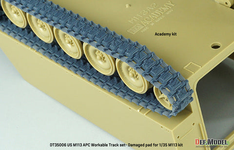 DEFモデル DT35006 1/35 アメリカ M113 APC 可動履帯セット- ダメージ表現入りパッド (各社対応)