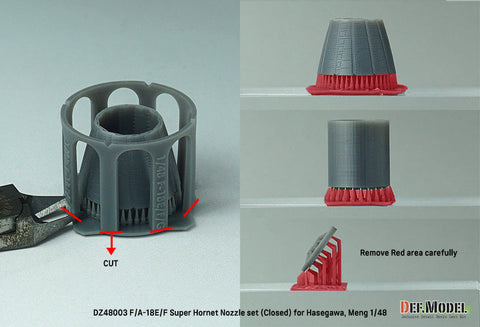 DEFモデル DZ48003 1/48 F/A-18E/F スーパーホーネット 排気ノズル クローズ(ハセガワ/ モンモデル 用)