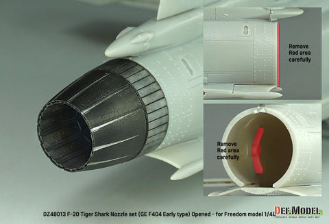 DEFモデル DZ48013 1/48 F-20 タイガーシャーク GE YF404-100 排気ノズル オープン (フリーダムモデル用)