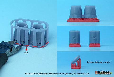 DEFモデル DZ72002 1/72 F/A-18E/F/G スーパーホーネット用排気ノズル オープン(アカデミー用)