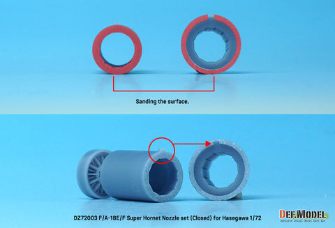 DEFモデル DZ72003 1/72 F/A-18E/F/G スーパーホーネット用排気ノズル クローズ(ハセガワ用)