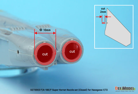 DEFモデル DZ72003 1/72 F/A-18E/F/G スーパーホーネット用排気ノズル クローズ(ハセガワ用)