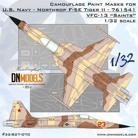 DNモデル 32/827-070 1/32 F-5E VFC-13「セインツ」アグレッサー アメリカ海軍迷彩塗装マスク(全キット用)