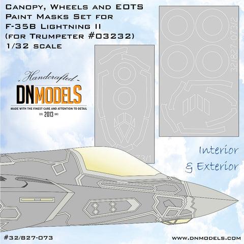 DNモデル 32/827-073 1/32 F-35B ライトニング II キャノピー、ホイール、EOTS ペイントマスクセット(トランぺッター 03232用)