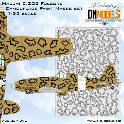 DNモデル 32/827-075 1/32 マッキ C.202 フォルゴレ迷彩塗装マスクセット(全キット用)