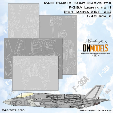DNモデル 48/827-130 1/48 F-35A ライトニング II RAMパネル"初期型"塗装マスクセット（タミヤ 61124用）