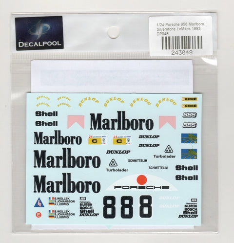 デカールプール DP048 1/24 ポルシェ 956 マルボロ シルバーストーン 1982