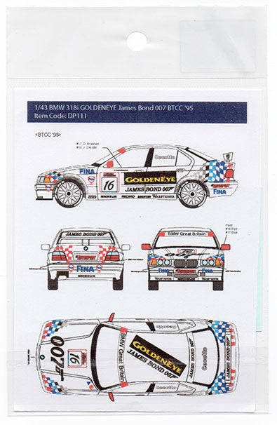 デカールプール DP111 1/43 BMW 318i ゴールデンアイ ジェームズ・ボンド 007 BTCC '95