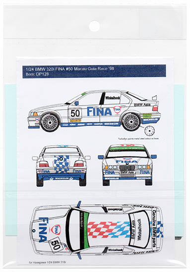 デカールプール DP128T 1/24 BMW 320i FINA #50 マカオ・ギア・レース '98 J. Winkelhock トランスキット付き