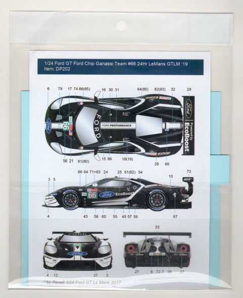 デカールプール DP202 1/24 フォード GT フォード・チップ・ガナッシ・レーシング #66 GTLM '19 (ブラック)