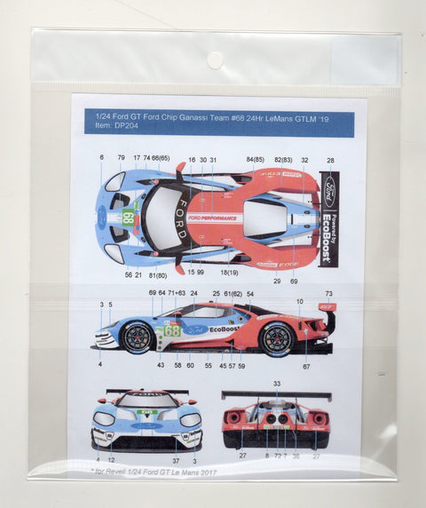 デカールプール DP204 1/24 フォード GT フォード・チップ・ガナッシ・レーシング #68 GTLM '19 (ブルー)