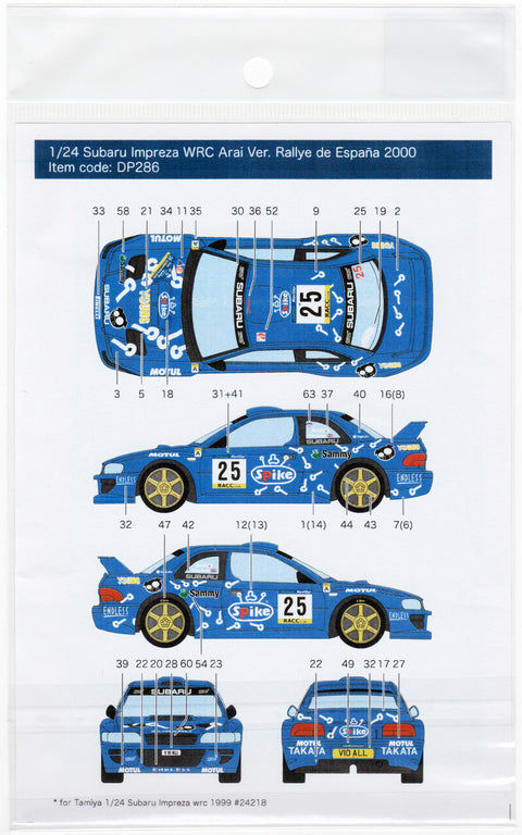 デカールプール DP287 1/24 スバル インプレッサ WRX スパイク 新井仕様 ラリー・ド・カタロニア 2000