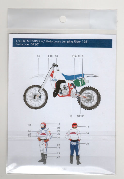 デカールプール DP301 1/12 KTM 250MX モトクロス+ モトクロスライダー
