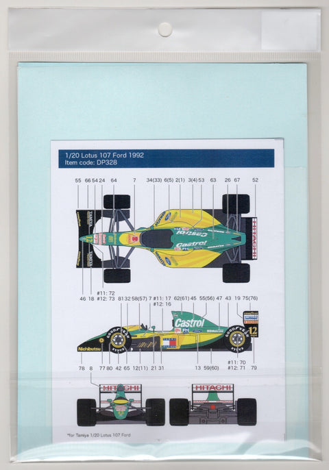 デカールプール DP328 1/20 ロータス 107 フォード 1992 フルデカール