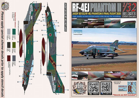 DXM 01-3211 1/32 航空自衛隊 RF-4EJ 501SQ ファントムII ファイナルイヤー 2020 #07-6433(ステンシル無)（タミヤ 用）