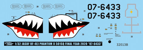 DXM 01-3211 1/32 航空自衛隊 RF-4EJ 501SQ ファントムII ファイナルイヤー 2020 #07-6433(ステンシル無)（タミヤ 用）