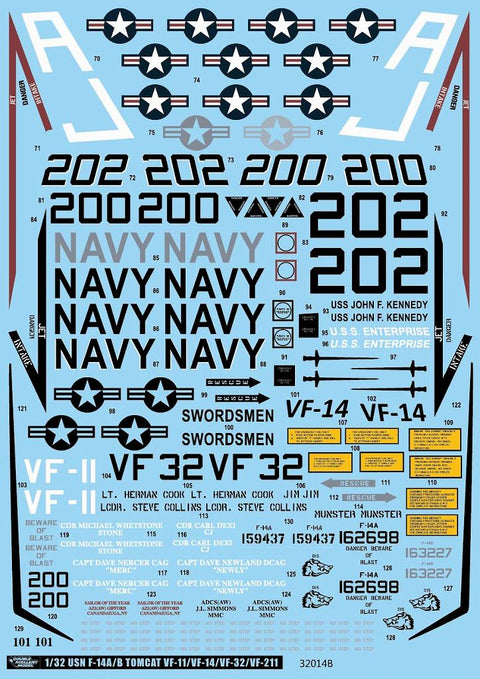 DXM 01-3312 1/32 アメリカ海軍 F-14A/B トムキャット VF-11/VF-14/VF-32/VF-211