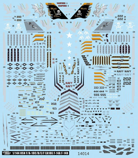 DXM 11-1113 1/144 アメリカ海軍 F-14AB/F/A18CDEF & EA-18G
