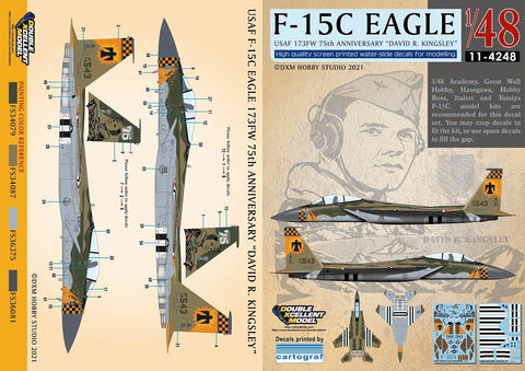 DXM 11-4248 1/48 アメリカ空軍 F-15C 第173戦闘航空団 75周年 "デビッド・リチャード・キングスリー" カルトグラフ製デカール