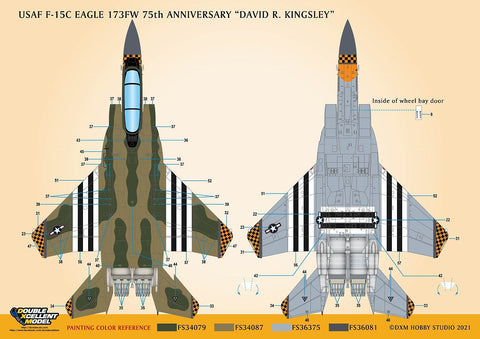 DXM 11-4248 1/48 アメリカ空軍 F-15C 第173戦闘航空団 75周年 "デビッド・リチャード・キングスリー" カルトグラフ製デカール