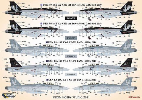 DXM 11-4352 1/48 アメリカ海軍 F/A-18E/F & EA-18G VX-9 ヴァンパイアーズ カルトグラフ製デカール