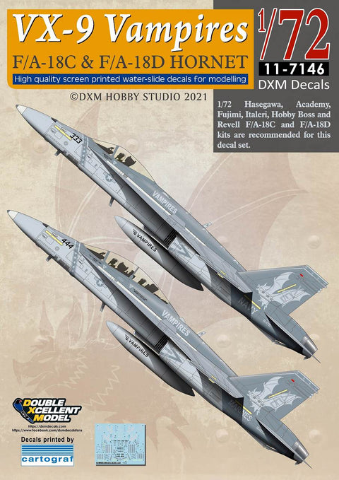 DXM 11-7146 1/72 アメリカ海軍/アメリカ海兵隊 11-7146 F/A-18C & F/A-18D ホーネット VX-9 ヴァンパイアーズ