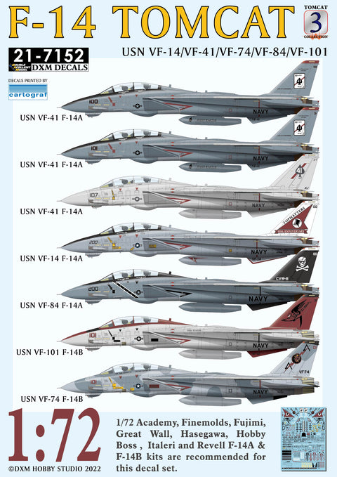DXM 21-7152 1/72 アメリカ海軍 VF-14/41/74/84/101 F-14 トムキャット コレクション 3
