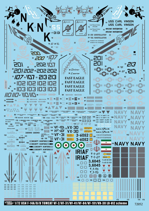 DXM 21-7153 1/72 アメリカ海軍 VF-2/31/41/84/101＆イラン空軍 F-14 トムキャット コレクション #4