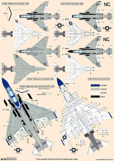 DXM 31-4261 1/48 アメリカ海軍/海兵隊 F-4B/J VMFA-451/115/VF-96 ファントム コレクション #4