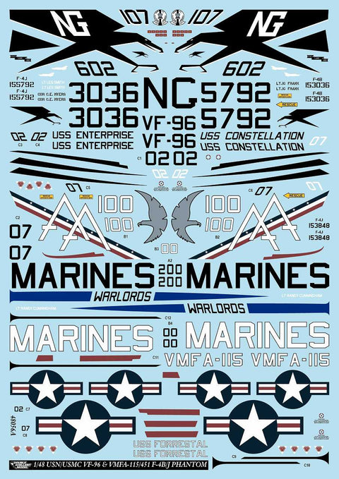 DXM 31-4261 1/48 アメリカ海軍/海兵隊 F-4B/J VMFA-451/115/VF-96 ファントム コレクション #4