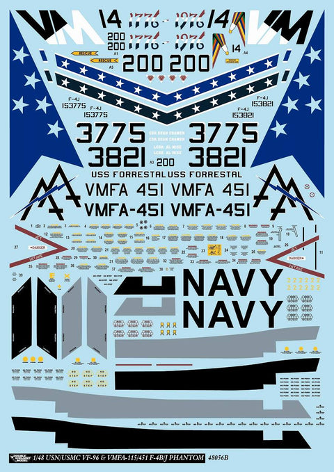 DXM 31-4261 1/48 アメリカ海軍/海兵隊 F-4B/J VMFA-451/115/VF-96 ファントム コレクション #4