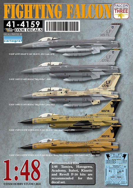 DXM 1/48 41-4159 アメリカ空軍/シンガポール空軍 F-16A/C  ファイティングファルコン コレクション#3
