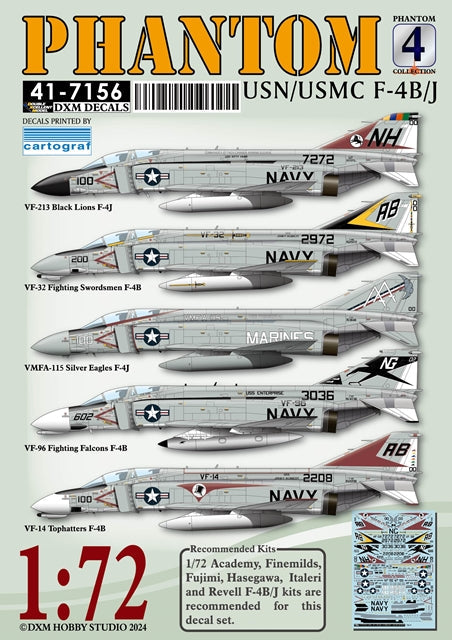 DXM 41-7156 1/72 アメリカ海軍/アメリカ海兵隊 F-4B/J ファントム コレクション 4
