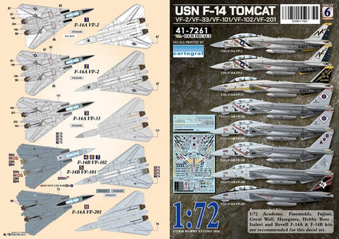 DXM 41-7261 1/72 アメリカ海軍 F-14A VF-2/VF-33/VF-101/VF-102/VF-201  F-14 トムキャットコレクション #6