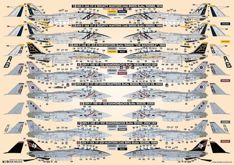 DXM 41-7261 1/72 アメリカ海軍 F-14A VF-2/VF-33/VF-101/VF-102/VF-201  F-14 トムキャットコレクション #6